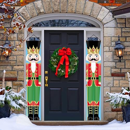 Miniatura 3 de DECFINE Pancartas de cascanueces para puerta, decoración para el hogar, decoración de cascanueces para interiores y exteriores, carteles de porche