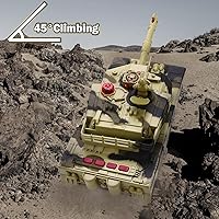 Vista 4 de Tanque de control remoto para niños – Juguete simulado del ejército para niños, escala 1:28, 8 canales, tanques RC con soldados de juguete, 2
