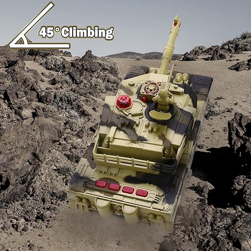 Miniatura 4 de Tanque de control remoto para niños  Juguete simulado del ejército para niños, escala 128, 8 canales, tanques RC con soldados de juguete, 2