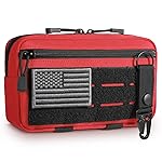 FRTKK Tactical Molle Admin Pouch Utility Laser Cut EDC Tool Pouch Bag Horizontal Modular Pouches Include US Flag Patch and Keychain