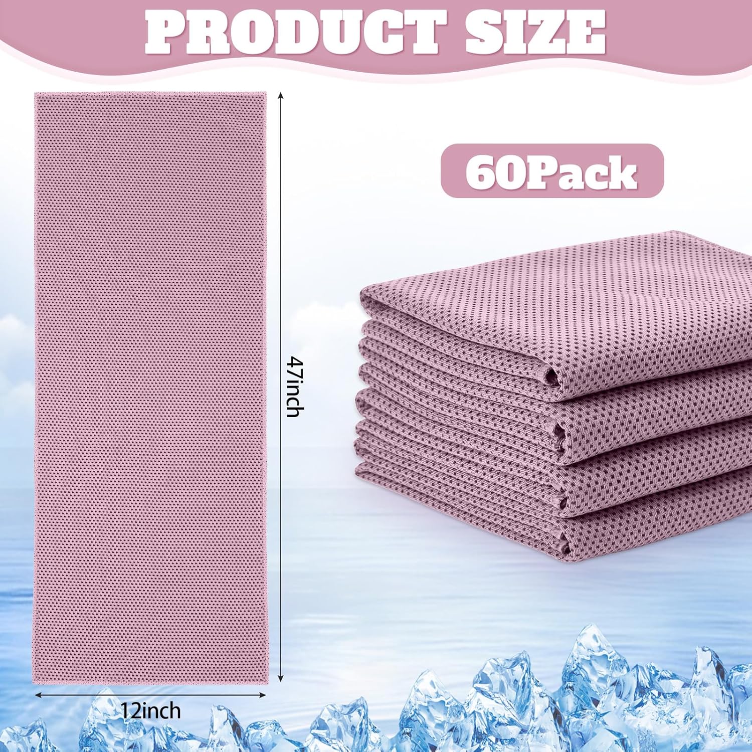 Honoson Cooling Towel Bulk - Neck & Face Cool Chilly Towels Microfiber Breathable Sport Sweat Rag for Gym, Yoga, Travel, Camping, Running, Outdoor