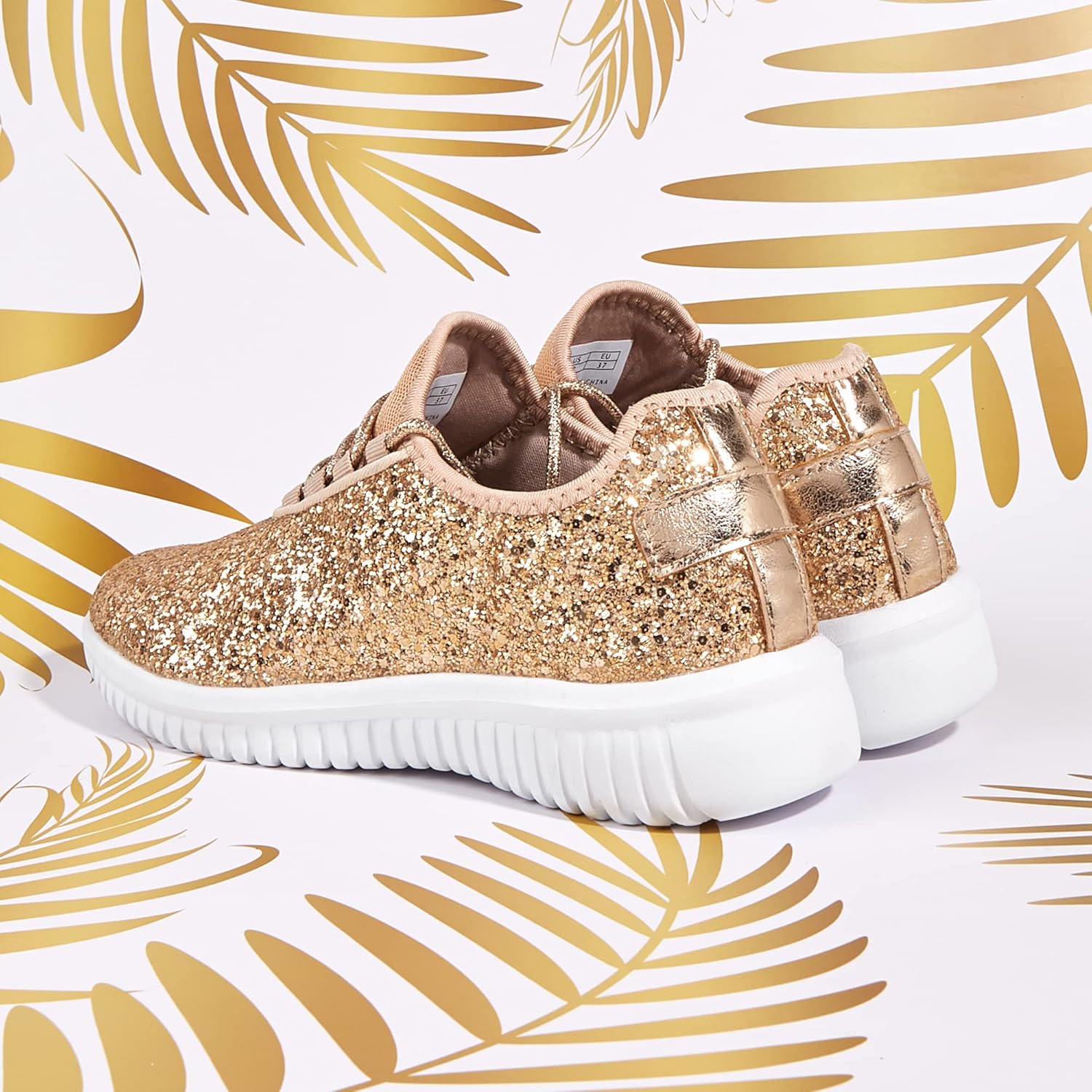 K KIP WOK Fashion Glitter Sneakers for Womens Silp On Running Shoes Lightweigt Tennis Walking Sneakers - Image 3