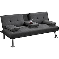 Yaheetech Divano Letto con 2 Braccioli Staccabili Divano Trasformabile Mobile Imbottito