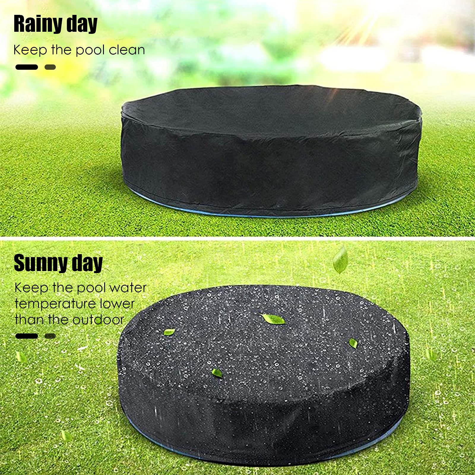 Cubierta de Piscina Redonda para Perros, Protección UV Plegable Cubierta de Piscina para Gatos Perros Mascotas Niños Interior al Aire Libre