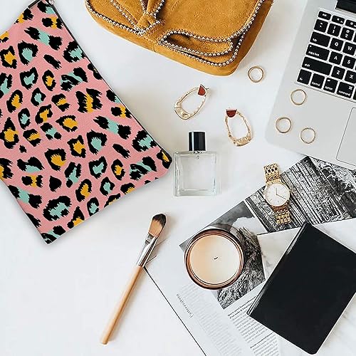 Miniatura 5 de iapodiad Bolsa de cosméticos, bolsa de maquillaje de flores abstractas, impermeable, pequeña, portátil, para mujeres y niñas, para viajes, estudio,