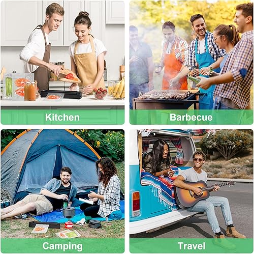 Miniatura 5 de Máquina selladora al vacío recargable inalámbrica para almacenamiento de alimentos y Sous Vide, con aspiradora externa, manguera de succión,