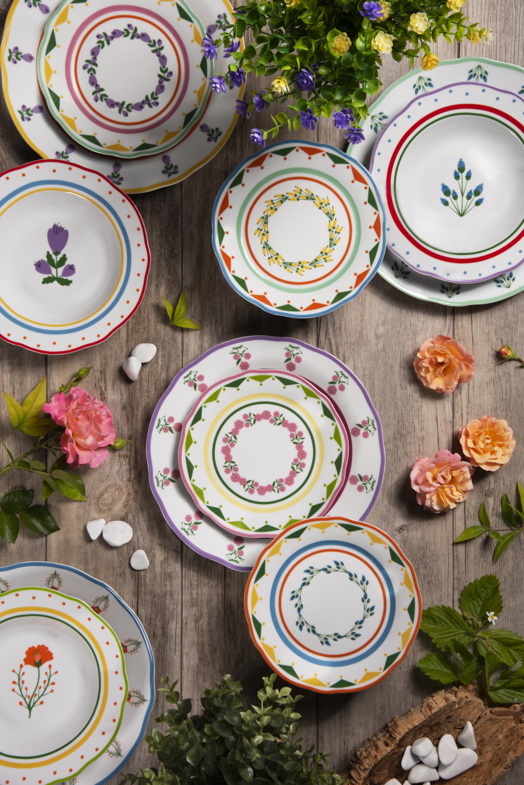 Excelsa Arles zestaw naczyń stołowych, 18-częściowy, porcelana, Multidecoro