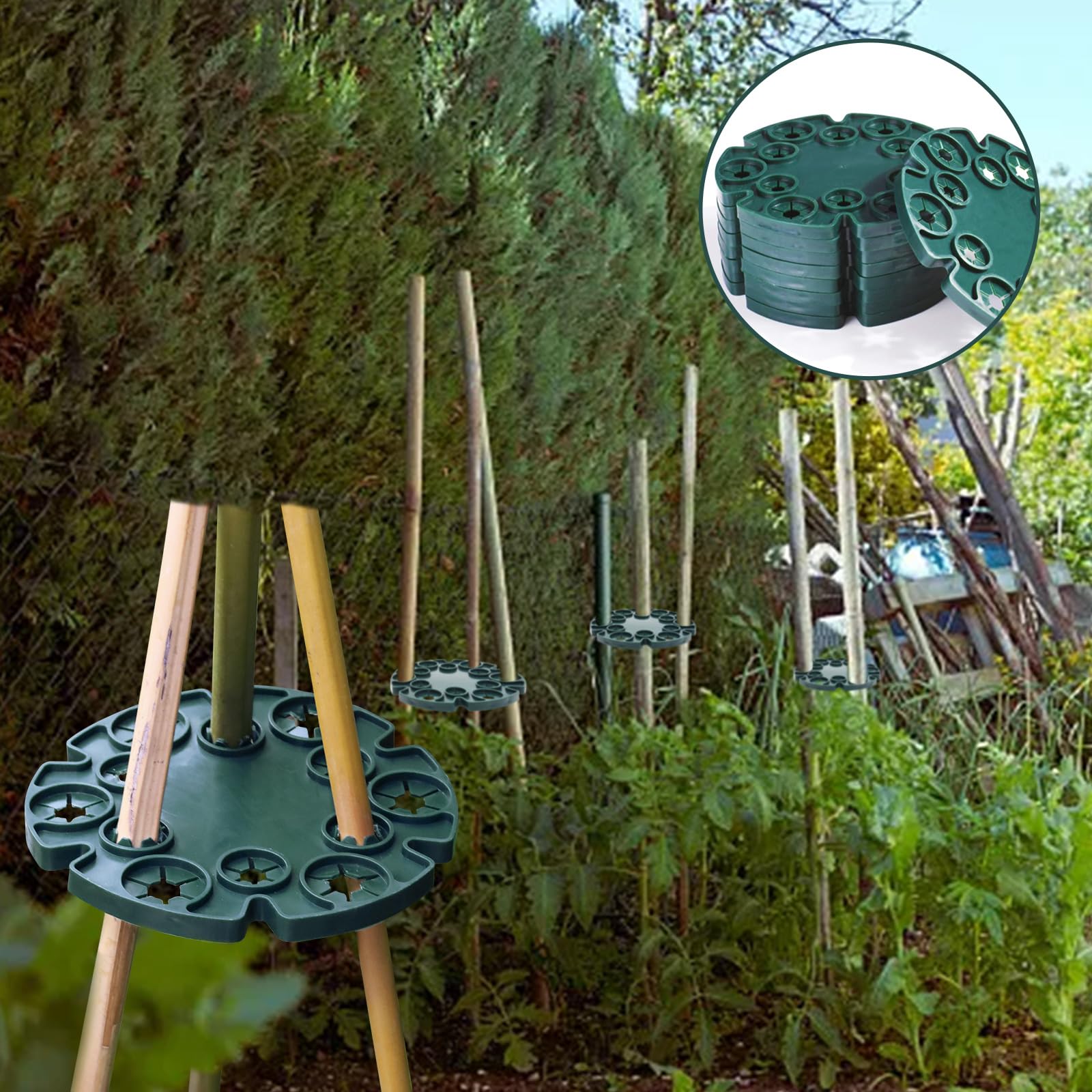 Gabbie per Pomodori da Giardino 6 Pacchetti, Supporto per Pomodori 121,92cm, Gabbia Sostegno per Piante Alte Impilabile, per Aiuole Rialzate, Verdure, Fiori Piante Rampicanti da Giardino Orto | IT