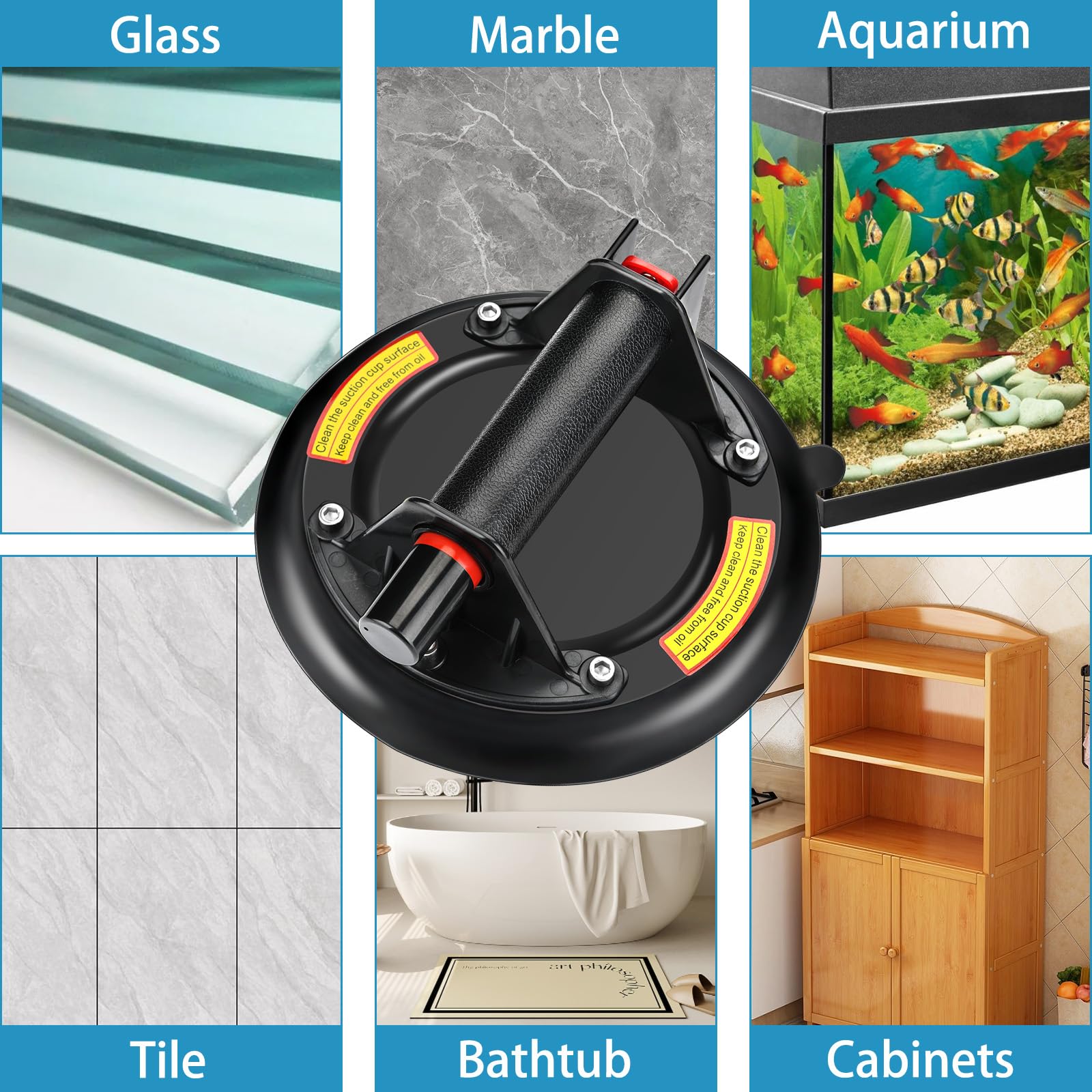 Glass Suction Cups - Lift Large Glass Up to 660lbs -5