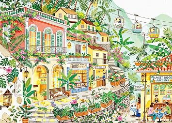 1000 Piece Puzzles for Adults - Beautiful Countryside - Jigsaw Puzzles for Adults 1000 Pieces Colorful Hillside Street Art Puzzle for Puzzle 1000 Piece Jigsaw Puzzles