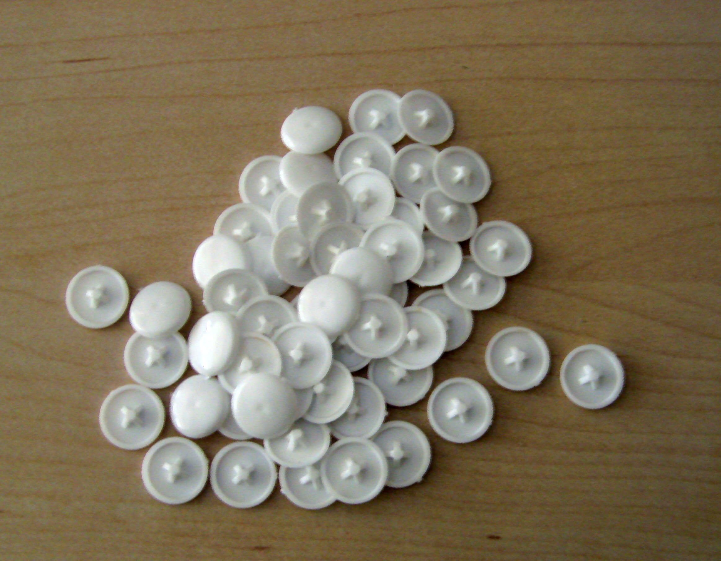 Holland Plastics Original Pack of 50- Pozi Screw Cover Cap/for Pozi Screw White/Fits Most 6-10 Screws