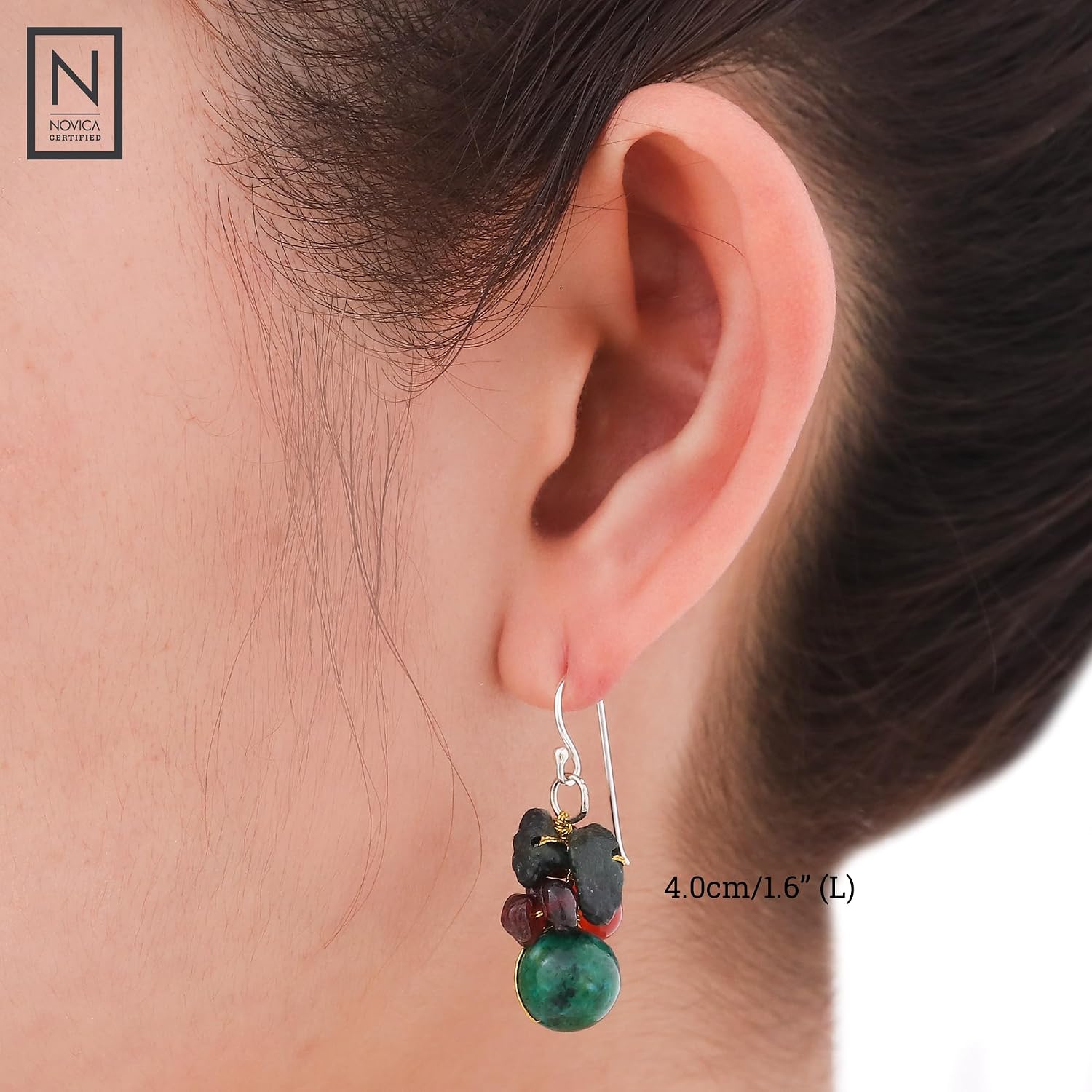 NOVICA Artisan Handmade Citrine .925 Sterling Silver Plated Earrings