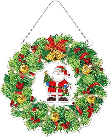 Couronne de Noël de Diamond Painting, décoration de Noël, photos de Couronne de Noël de Diamond Painting, décoration de Noël, photos de