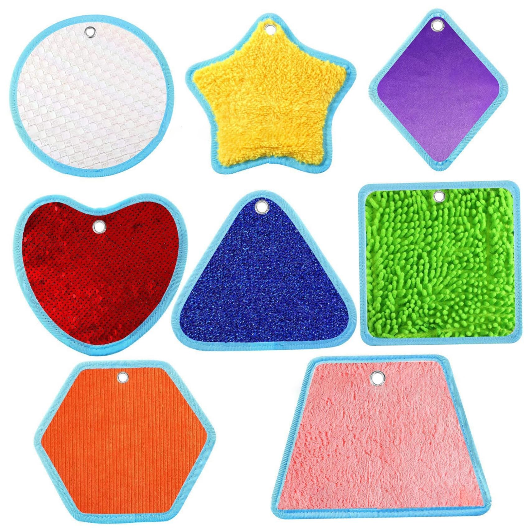 Sensory Mats for Babies for Kids 8-Pack Textured Sensory Tiles with Various Shapes Tactile Play Mats for Kids' Exploration and Learning