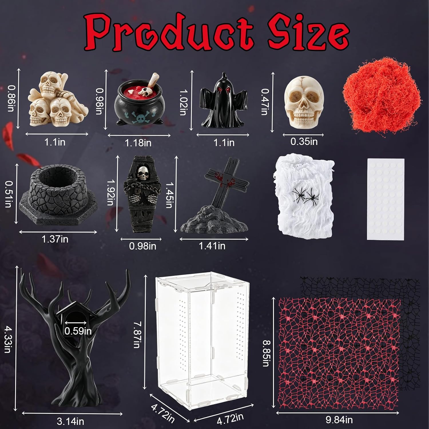 16 Pcs Jumping Spider Habitat Decor Kit with Terrarium, Reptile Accessories image 2