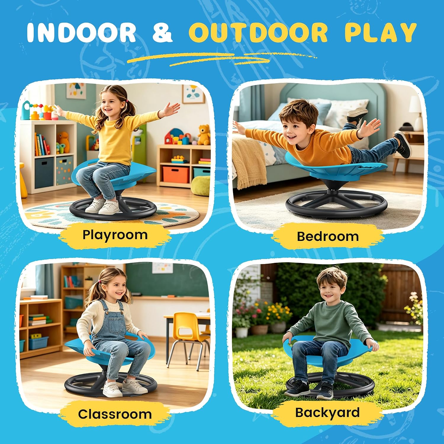 Spinning Chair for Autistic Kids | Sensory Spinning Chair and Sit and Spin Toy | Sensory Seat for Toddlers Development