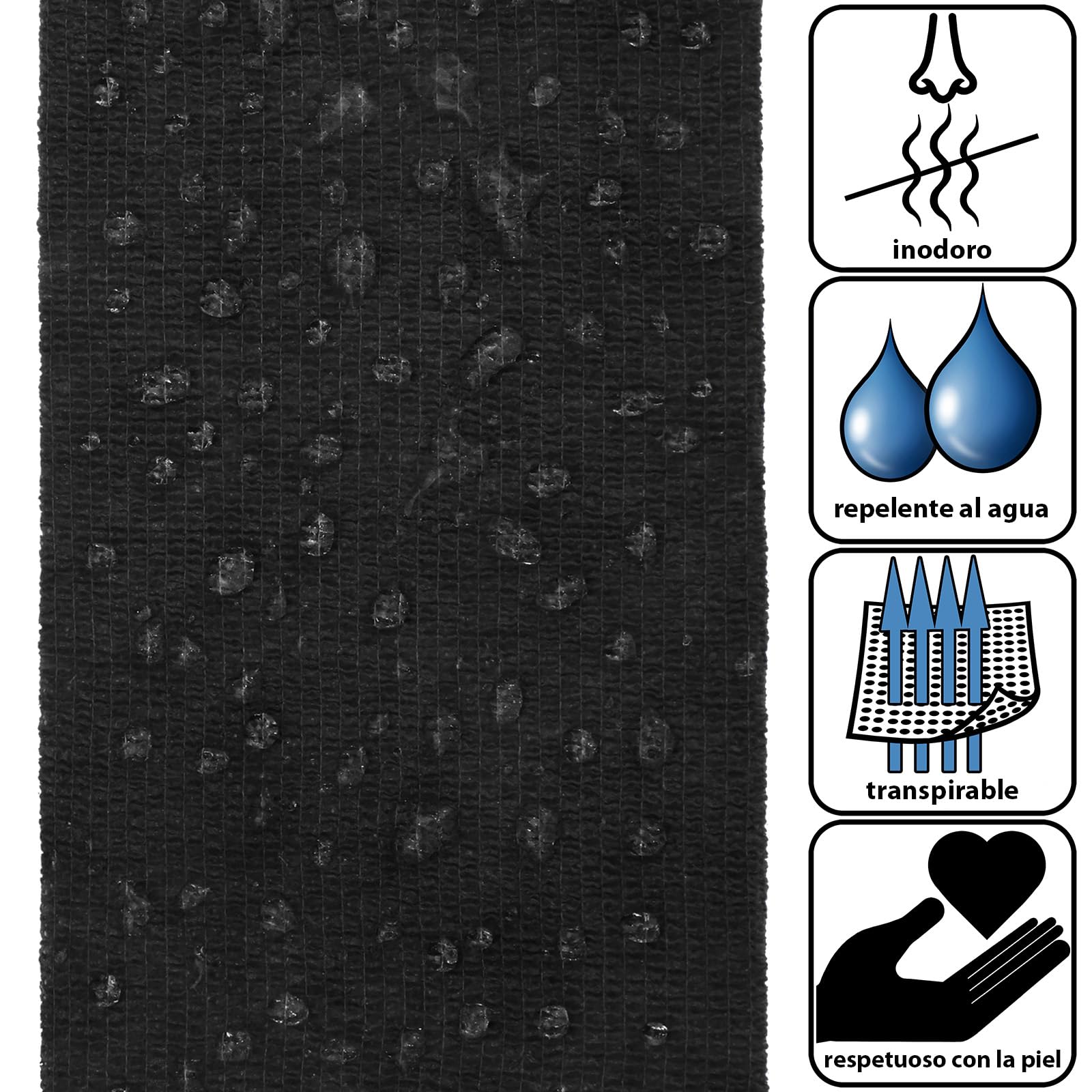 ALPIDEX 6 Rollos Venda Adhesiva 10 cm x 4,5 m Venda Cohesiva Envoltura Tape Deportiva Bendaje Autoadhesiva Mano Rodillas Tobillo Vet Wrap Perro Gato Caballo, Color:negro