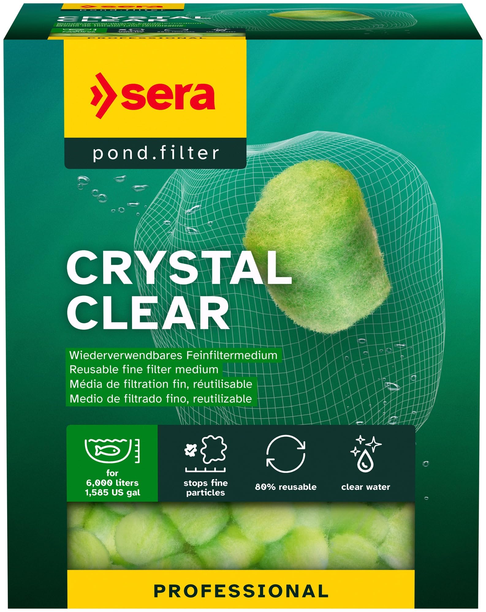 sera pond crystal clear 360 g | materiale filtrante ad alto rendimento | per la filtrazione meccanica