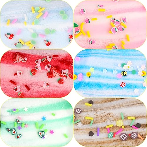 Miniatura 10 de Paquete de 12 kits de limo de mantequilla de frutas para niños, con sandía, limón, melocotón, fresa, aguacate y cereza cosas lindas para niñas