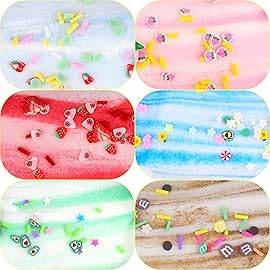 12 Pack Cloud Slime Kit Two-Toned Fidget Toy, Educational Slime Toys, Birthday Gifts Prize Party Favors for Girl Boys Kids 6 7 8 9 10 11 12