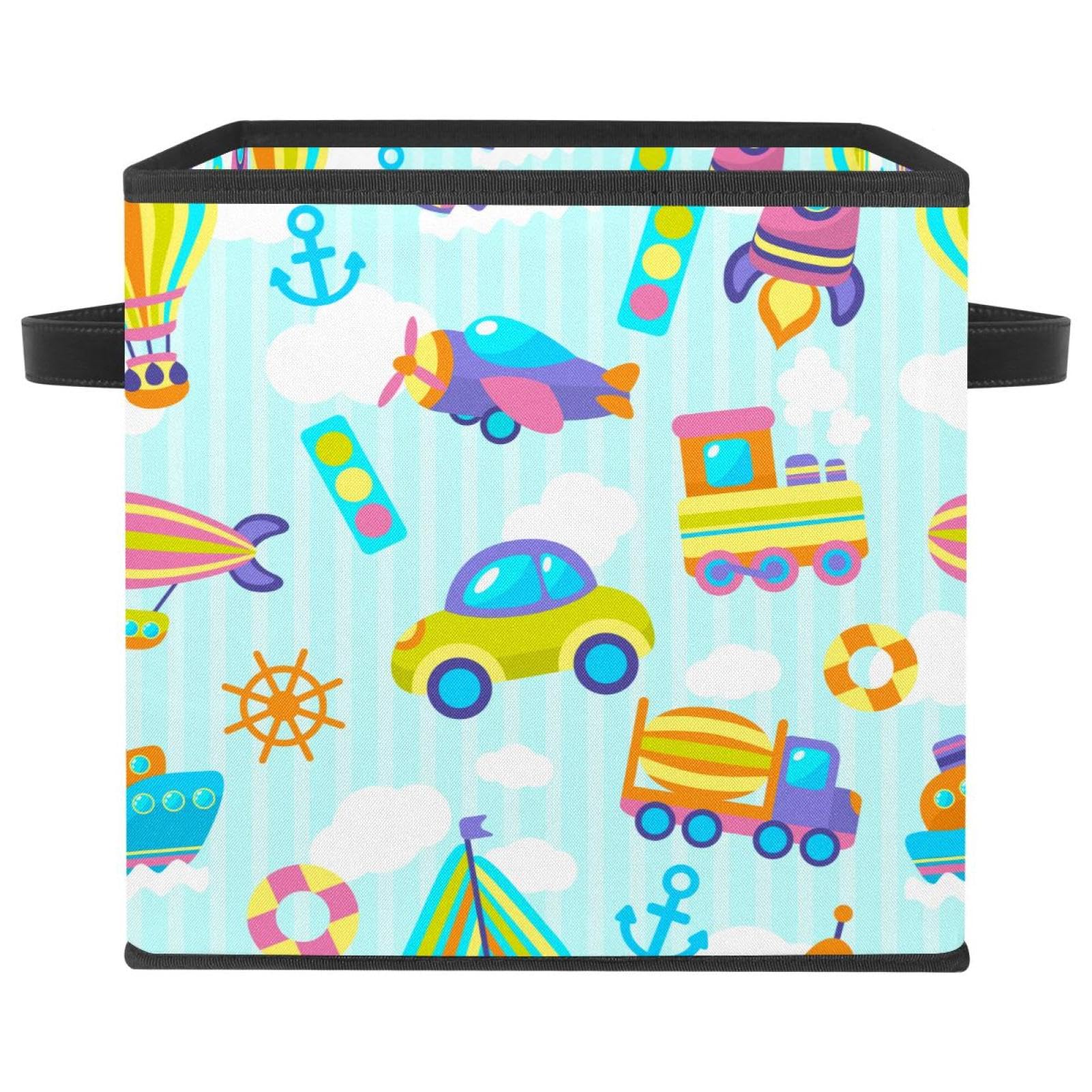 Boîte de rangement pliable en tissu cube organisateur avec poignées pour vêtements