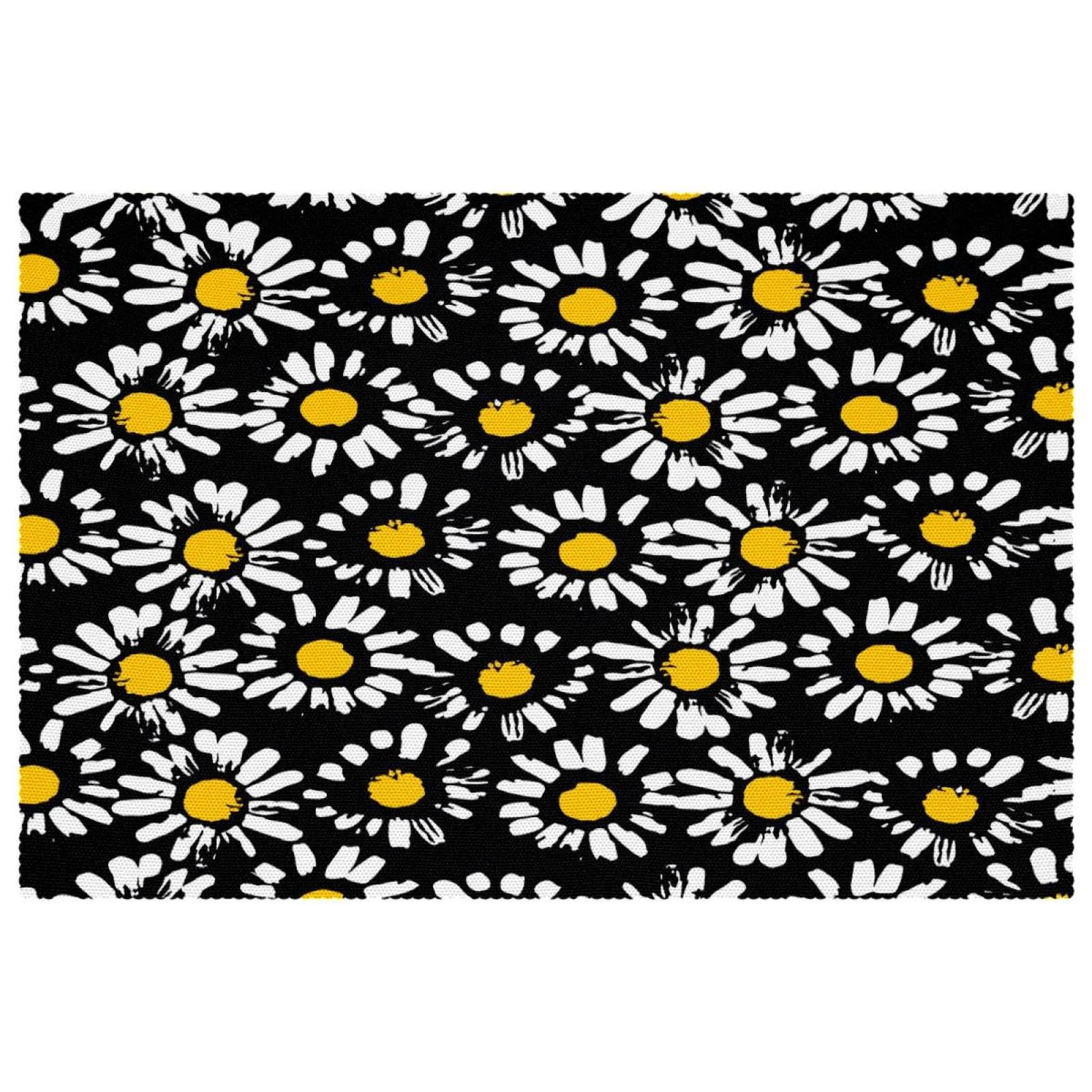 Sets de table marguerite lot de 4 napperons en tissu Oxford lavables pour décoration de table