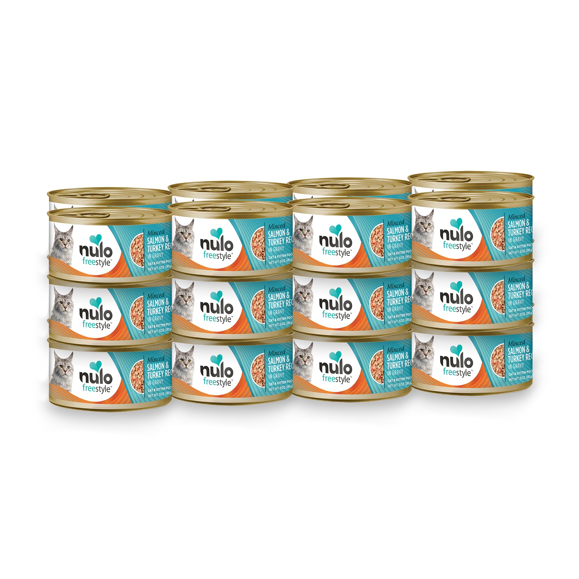 Nulo Salmon & Turkey Grain-Free Minced Wet Canned Cat Food, 3 Ounce (Pack of 24)