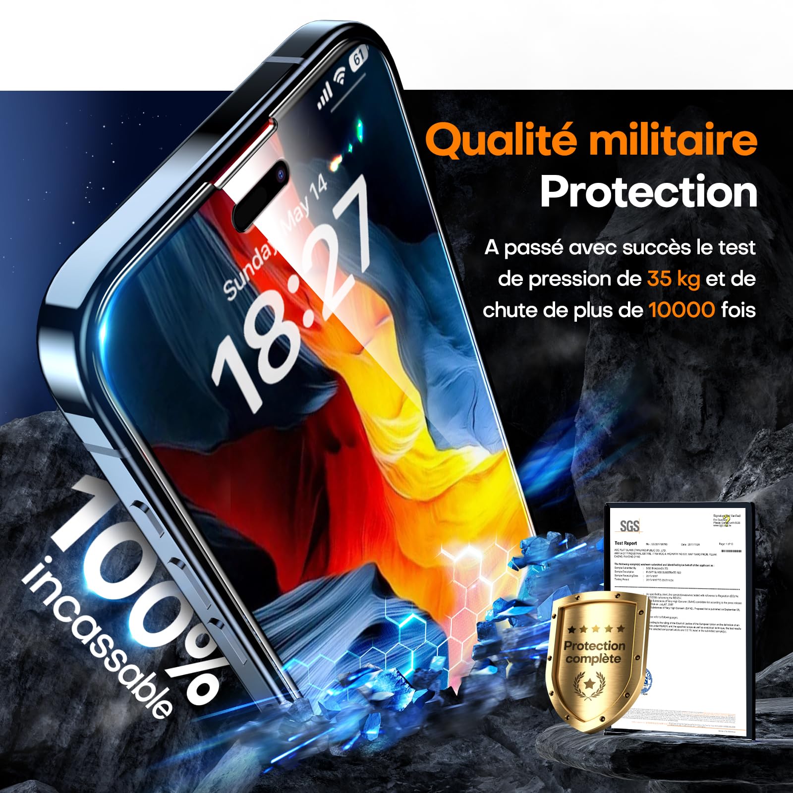 TAURI 2 Pièces Verre Trempé Anti-Espion pour iPhone 16 Pro Max | Dépoussiérage Automatique, Dureté 9H Résistant aux Rayures, Sans Bulles, Protection écran pour iPhone 16 Privacy Film
