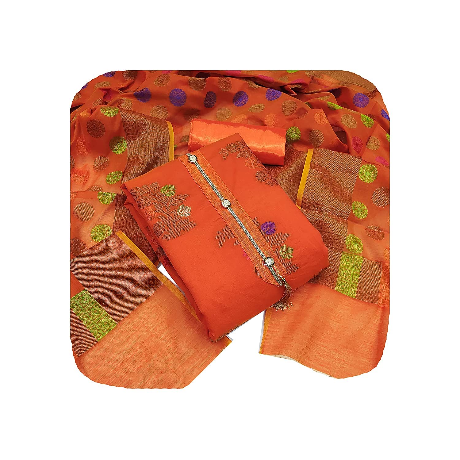 DnVeensWomen Banarshi jacqard Silk Salwar Suit Dupatta Unstitched dress Material