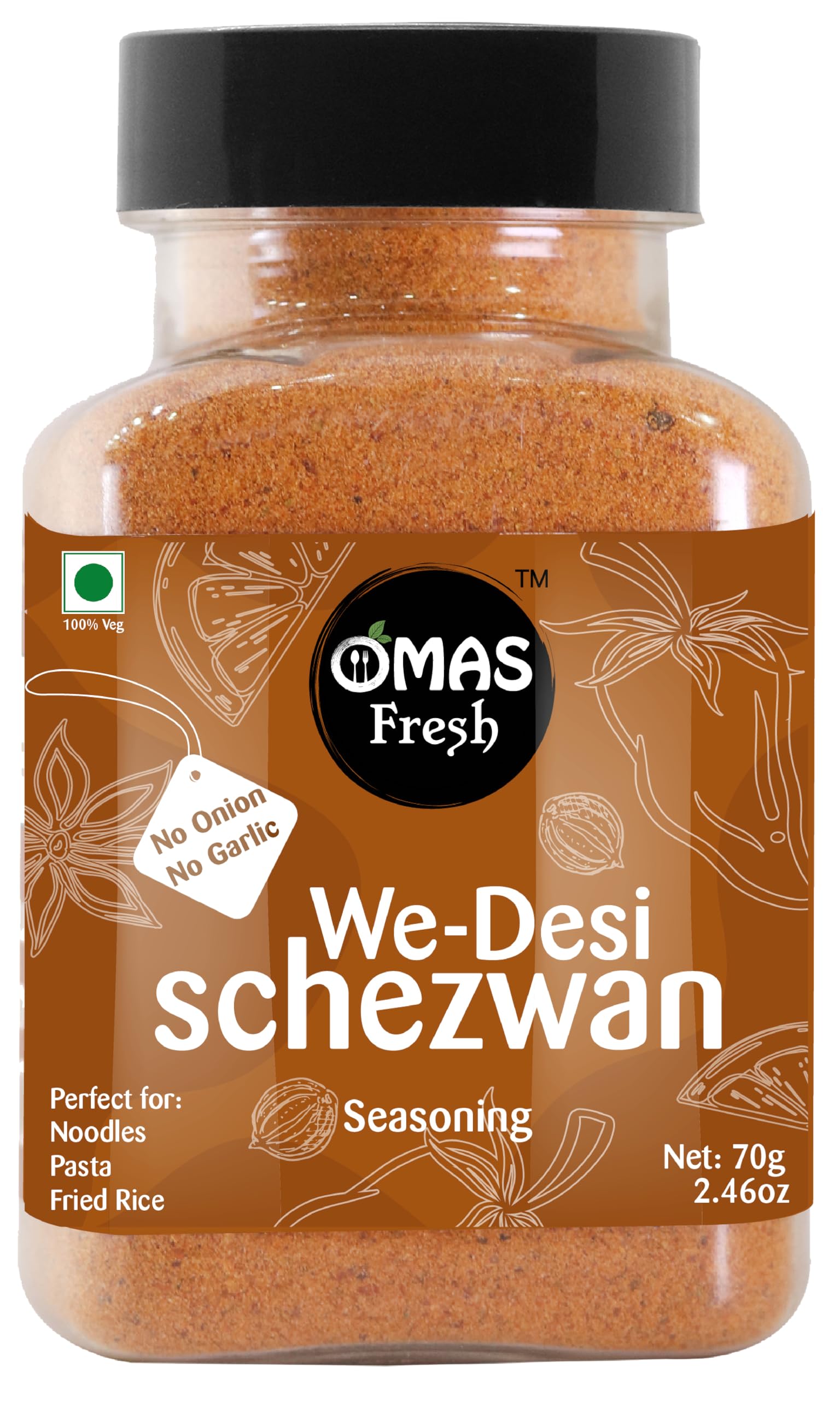 Omas Fresh No Onion, No Garlic We-Desi Schezwan Seasoning 70g Best for Making Noodles, Pizza, Pasta, Fried Rice | No Additives & Preservatives (B0C1SYK17S) Amazon Price History, Amazon Price Tracker
