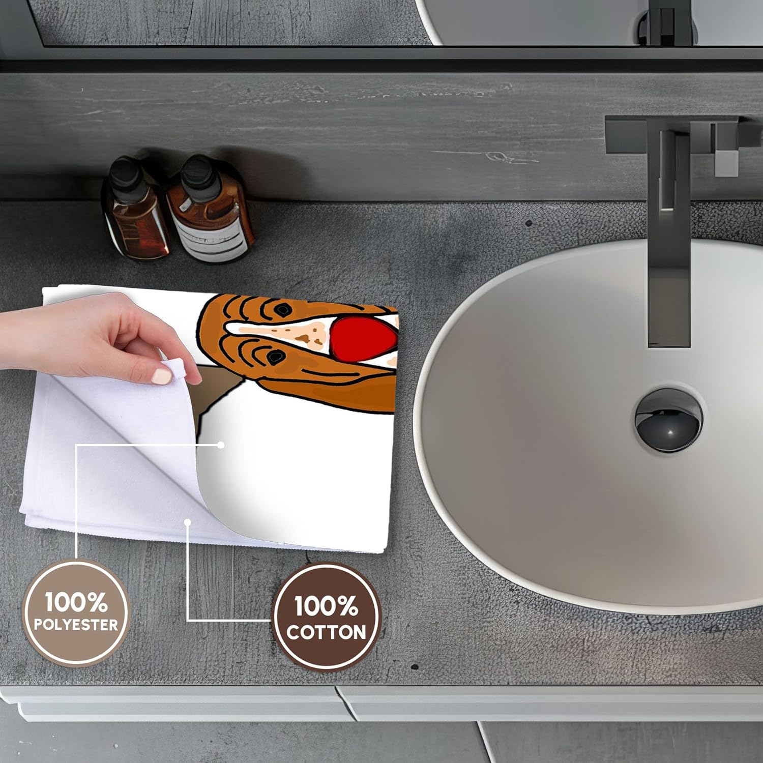 3dRose Funny Christmas Basset Hound Dog as Reindeer 22x30 Bath Hand Pool Towel