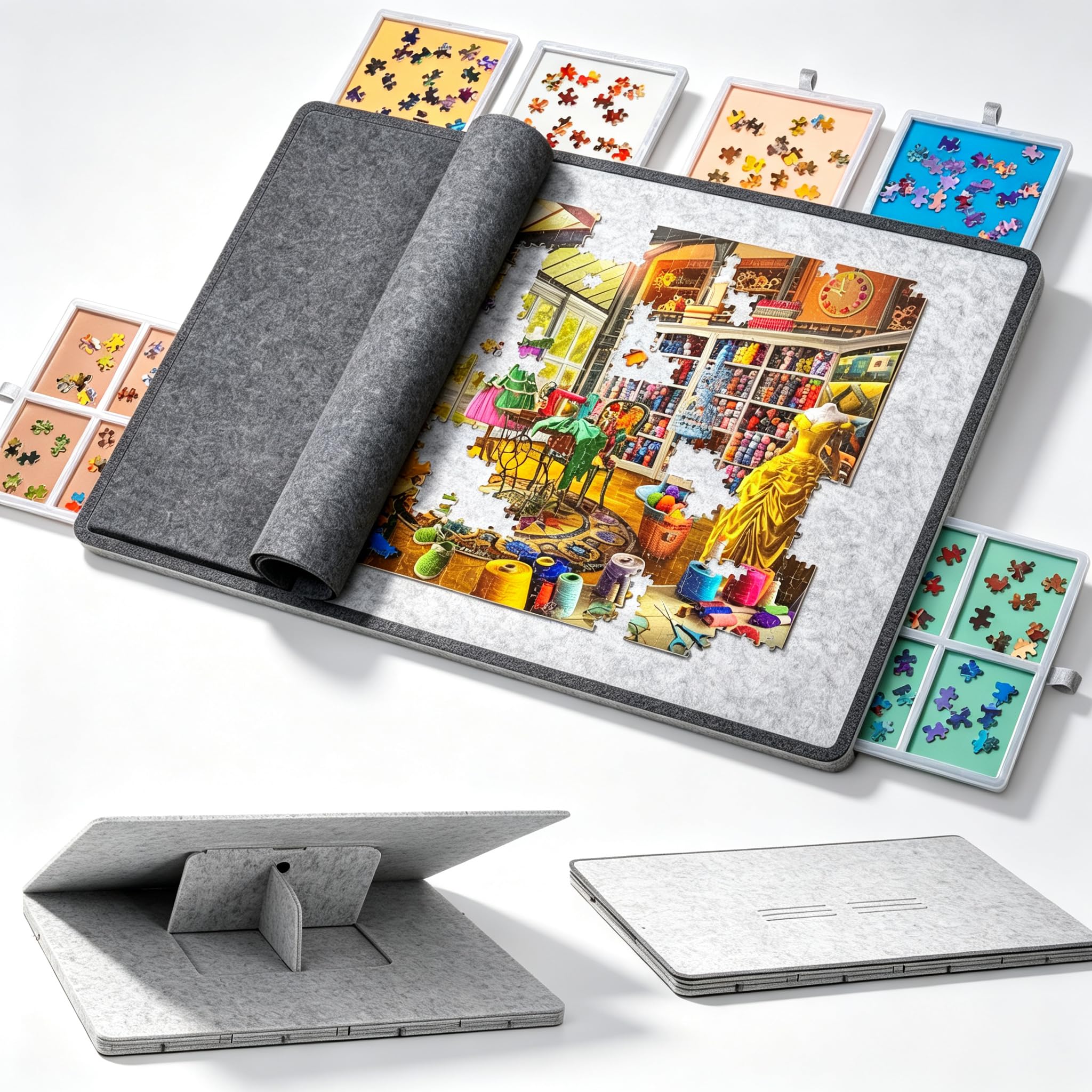 Table Puzzle, Table de Puzzle, Support Puzzle pour Organiser Les pièces (1500 pièces, 97 * 64cm)