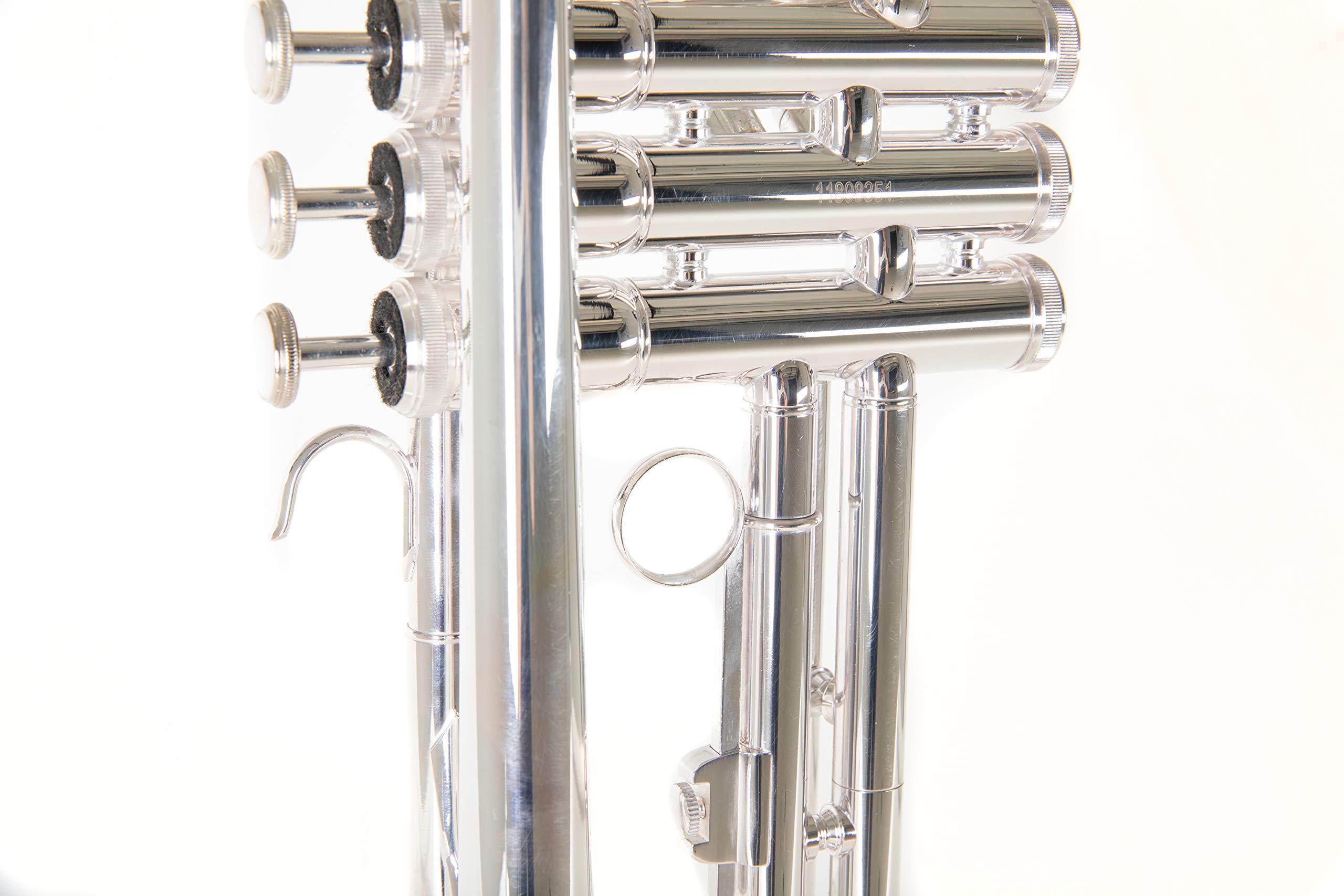 Roy Benson Bb Trumpet TR-202S (costruzione in ottone resistente, con custodia rettangolare leggera, set di zaini, valvole in acciaio inossidabile di qualità superiore), placcata in argento.
