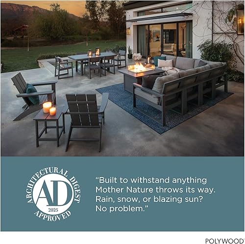 Miniatura 8 de Silla moderna tipo Adirondack AD420PB de Polywood, Azul Pacífico, construcción duradera de polietileno de alta densidad, fácil montaje, impermeable,