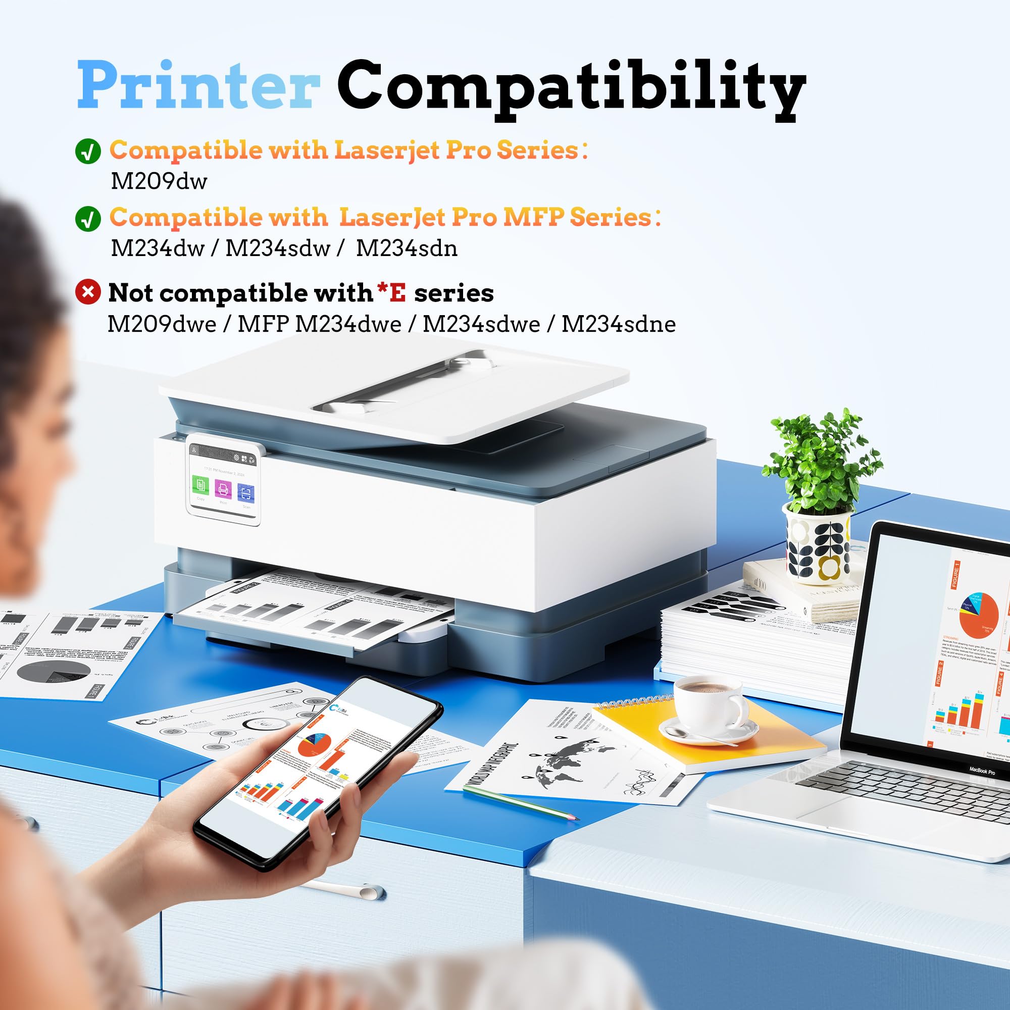 LxTek 135A W1350A Toner Con Chip Compatibile per HP 135A W1350A 135X W1350X per HP Laserjet MFP M234dw M234sdw M234sdn M234 M209dw M209dwn M234 M209 (Nero, 1-Pack) Stampante Singola