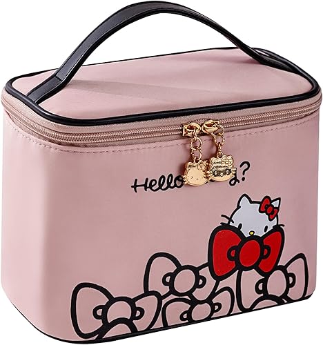 AmBealla Bolsa de maquillaje de viaje, bolsa de cosméticos, soporte de cepillo con cremallera, organizador lindo adecuado para bolso de mujer y