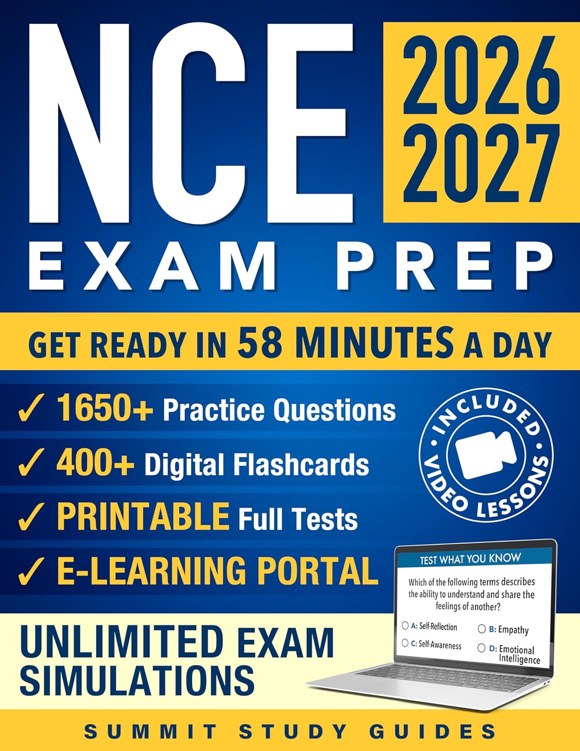 NCE Exam Prep: The META-Cognitive Method to Master the Exam in Just 58 Minutes a Day with a 4-Step, Neuroscience-Based System That Turns Overwhelm into Structured Confidence.