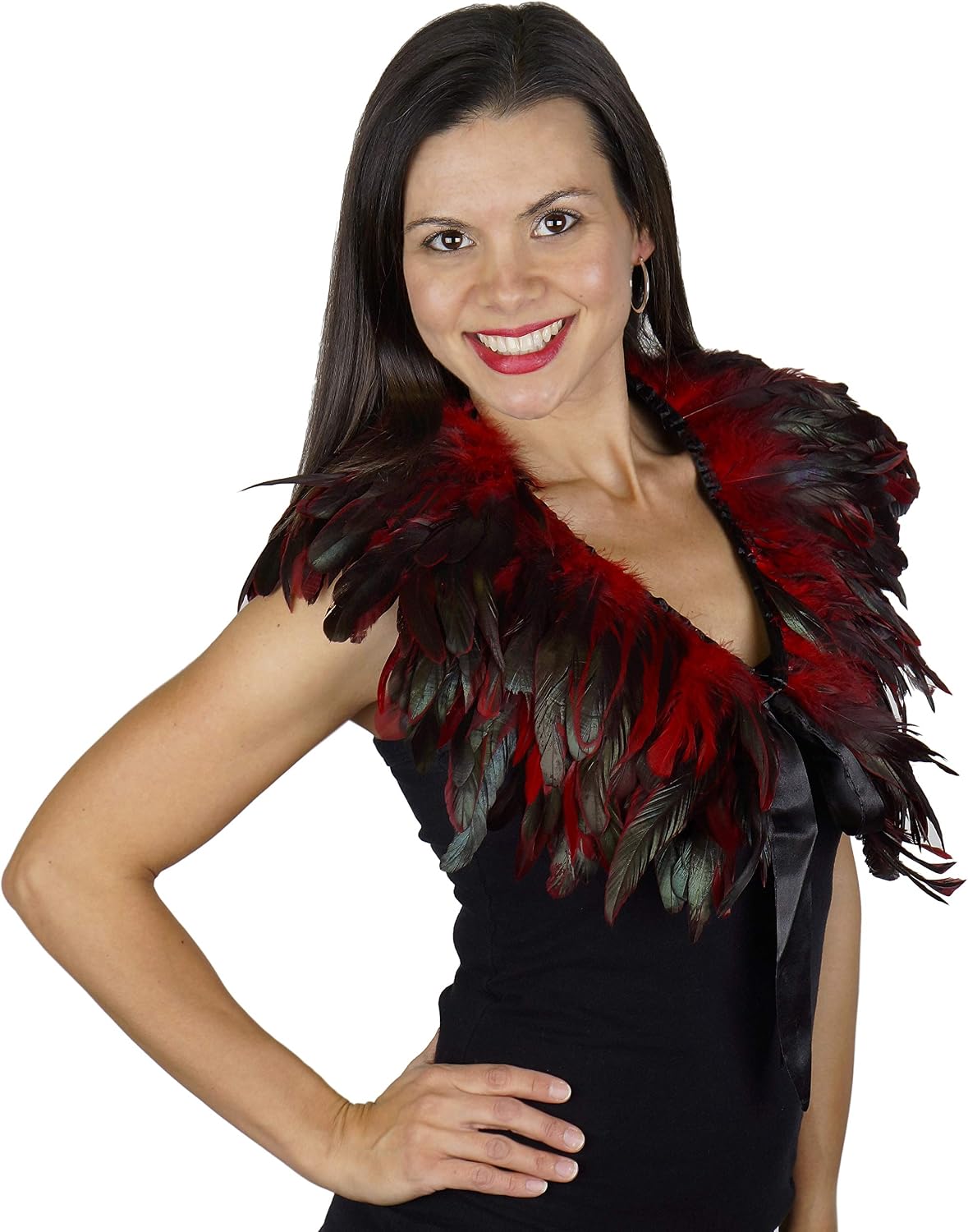 ZUCKER - Fashion Feather Choker - Steampunk Accessories - Feathers for Cosplay, Costumes - Elizabethan Collar - Bolero