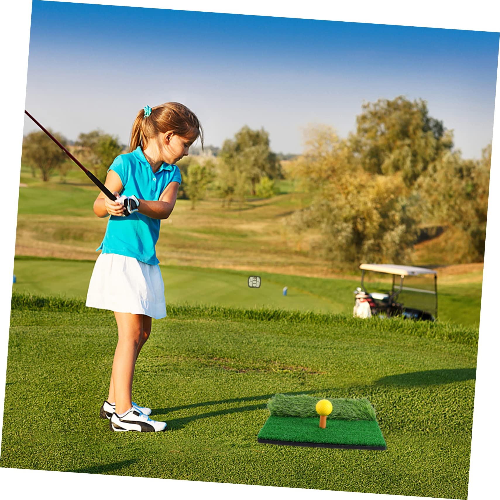 WHAMVOX 1set Nylon Golf Training Net Set Hitting Mat Tees and Pu Practice Equipment for Beginners to Range Accuracy