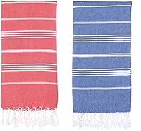Vista 36 de Oversized Turkish Beach Towel 38’’x71’’ - Set of 2 100% Turkish Cotton Lightweight Sand Free Quick Dry Pool Towels Extra Large Bath Towels for