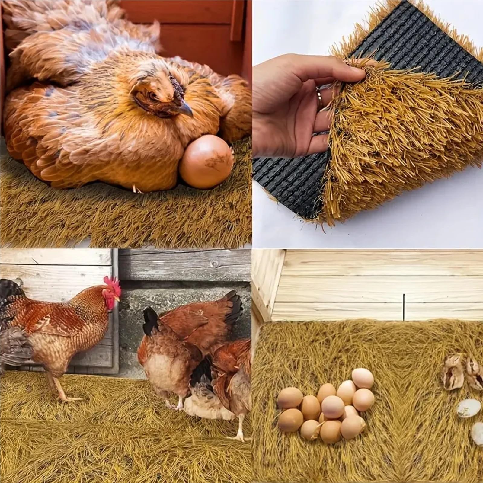 Estera para Nido De Pollo 10 Almohadillas for gallinero, cálidas, Reutilizables y Lavables