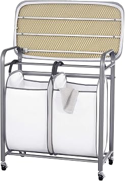 Neatfreak - Laundry Sorter with Ironing Board - 3-in-1 Laundry Basket, Ironing Station & Laundry Folding Table - 2 x Tote Hampers for Laundry, Towels & Bathroom Storage