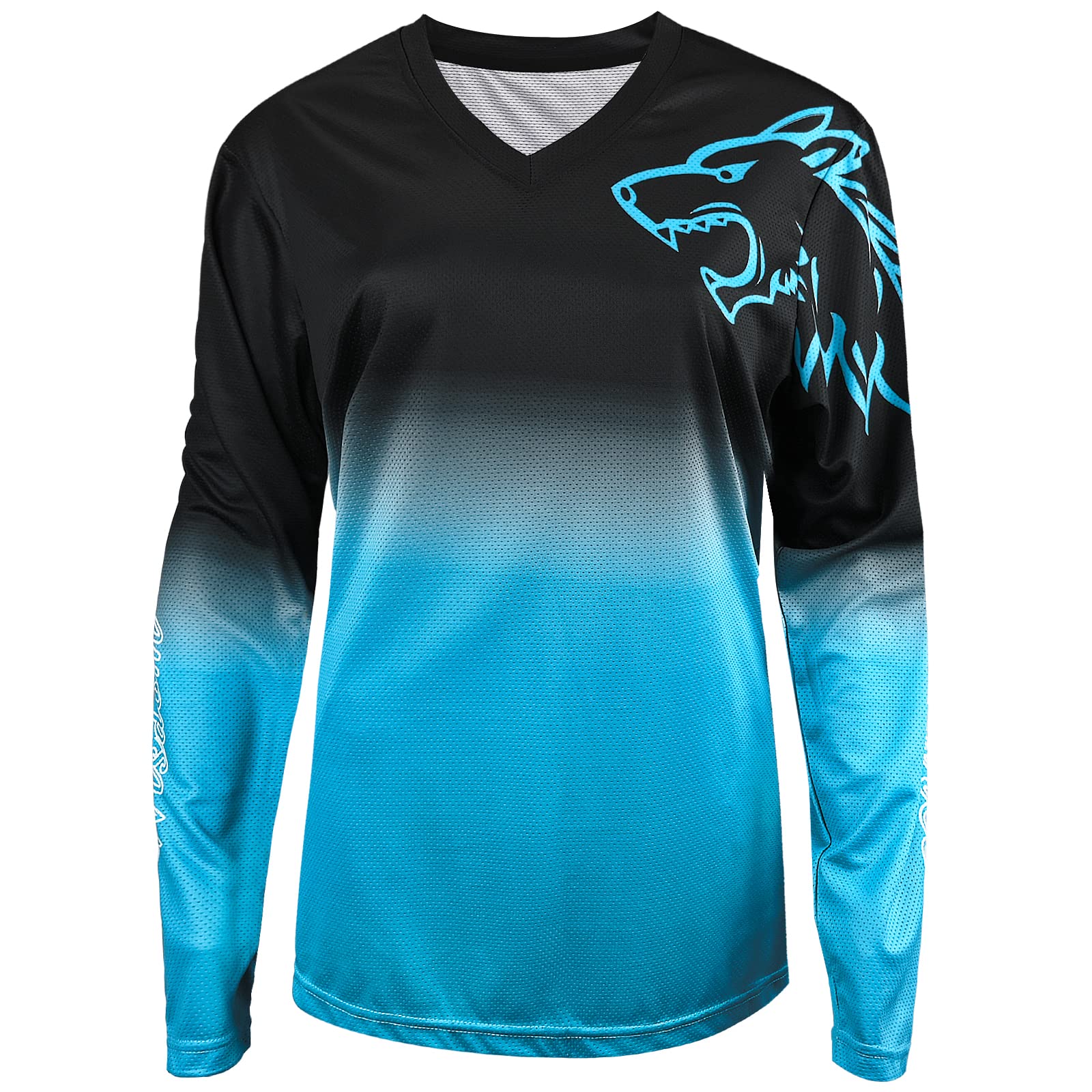 Women Mountain Bike Jersey Long Sleeve Off-Road Motocycle Shirt Breathable Moisture-Wicking