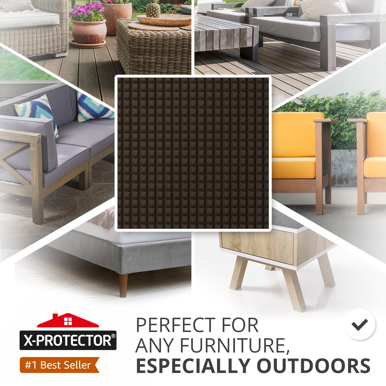 Protectores Para Patas De Muebles - 16 Almohadillas De Fieltro Adhesivo, 50 Mm, Antideslizantes Y Antirrayaduras