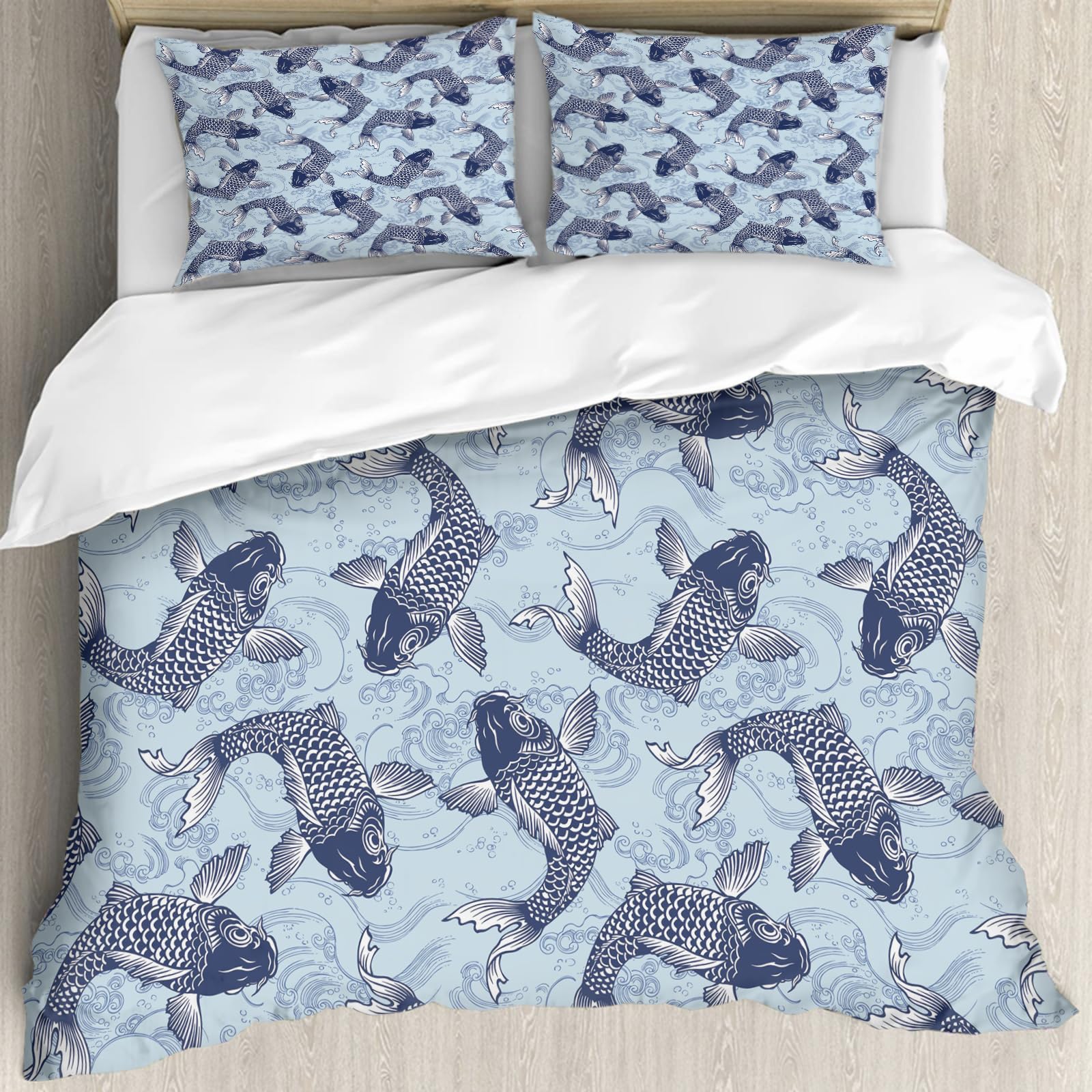Housse de couette motif poisson aquarelle pour des nuits sereines