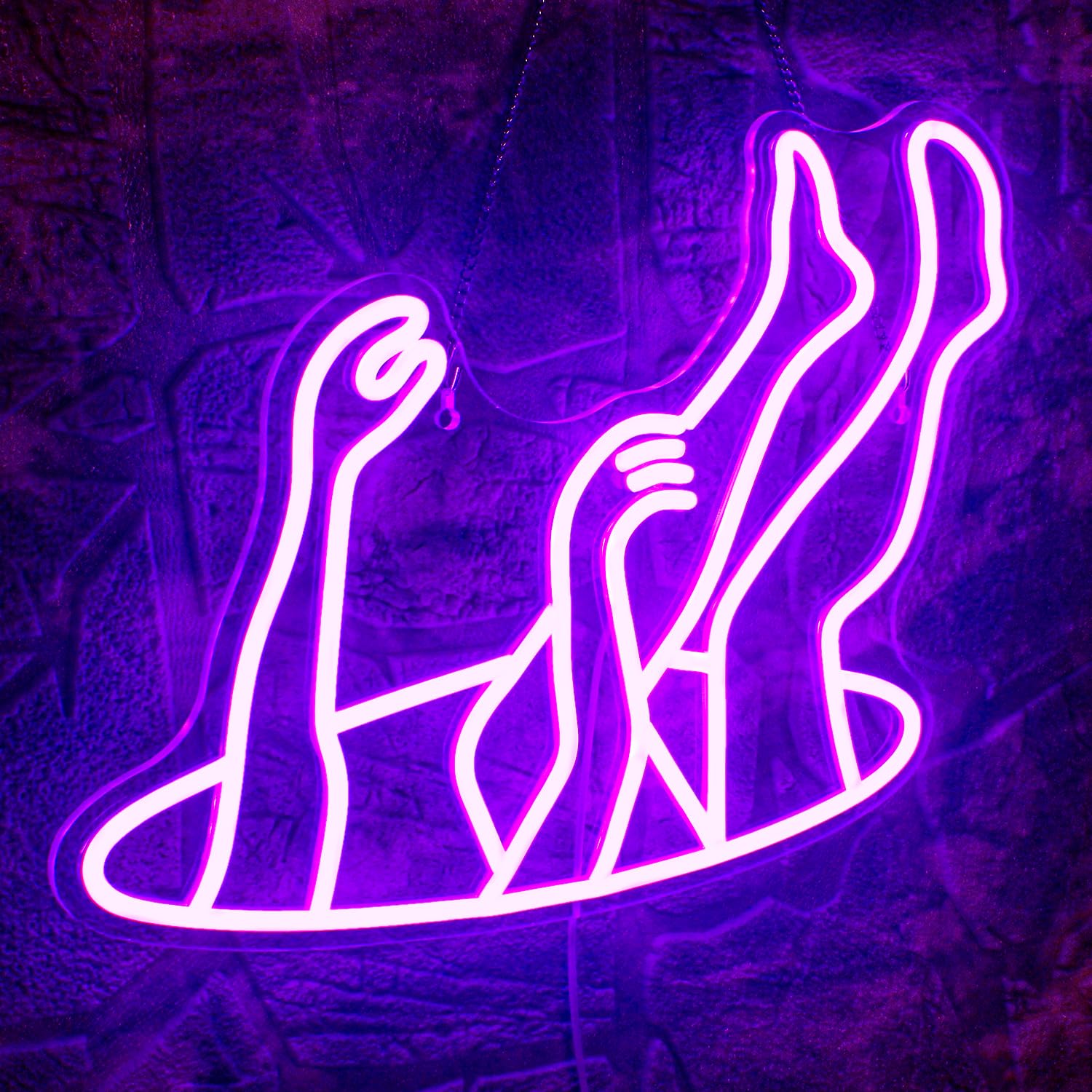 WLHOPE Falling Man Neon Sign Falling into Hole Neon Light Purple LED Neon Signs for Wall Decor Drop Into Neon Light Signs for Bedroom Home Bar Man Cave Game Room Party,Gift for Boys โ image 1