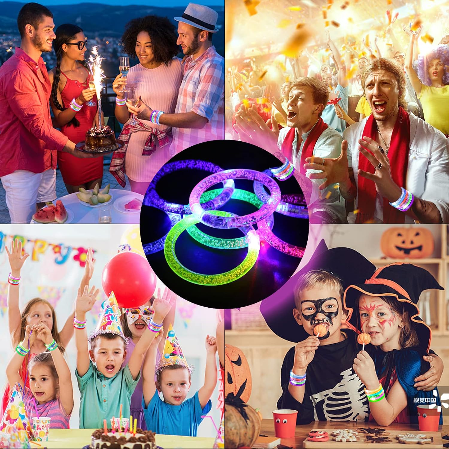 40 PCS Led Glow Sticks Bracelets Glow In the Dark Party Supplies, Light Up Bracelets for Kids Adults, Party Favors for Christmas, Halloween, New Year Party Light Up Toys Gifts (40) - Image 6