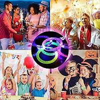 Vista 6 de 90 pulseras LED que brillan en la oscuridad, suministros de fiesta, pulseras iluminadas para niños y adultos, recuerdos de fiesta para Navidad