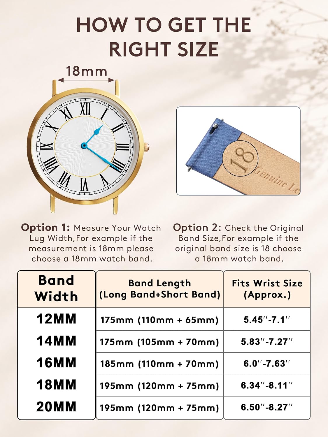Brushed Texture Leather Watch Bands for Women Men, Quick Release, 12-20mm
