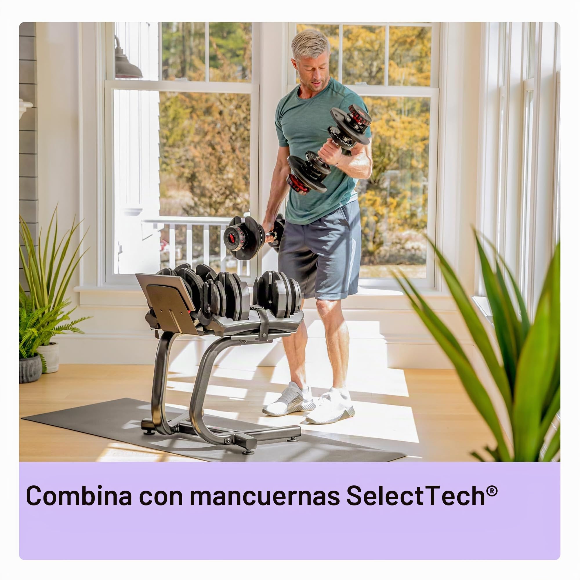Bowflex Soporte para mancuernas con soporte Media Rack